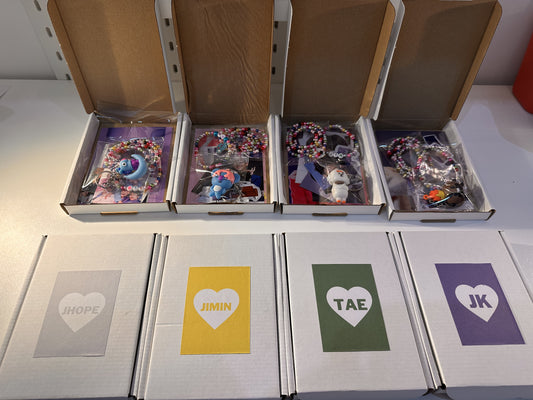 Custom K-Pop Stationery Mystery Gift Set | Handmade Fan Pack | Purple Idol Collection