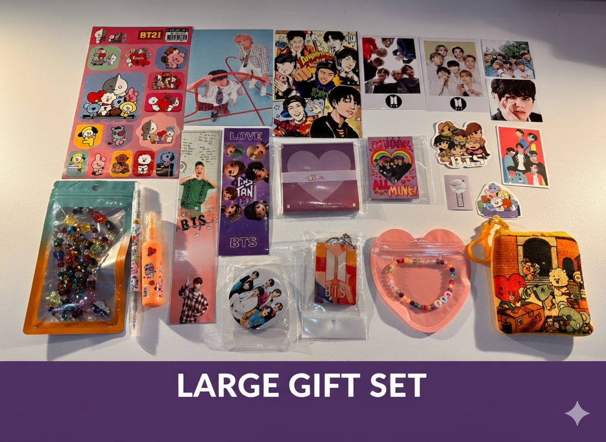 K-pop Inspired Fan Gift Set | Posters, Photocards, Stickers & Accessories (BTS Inspired)